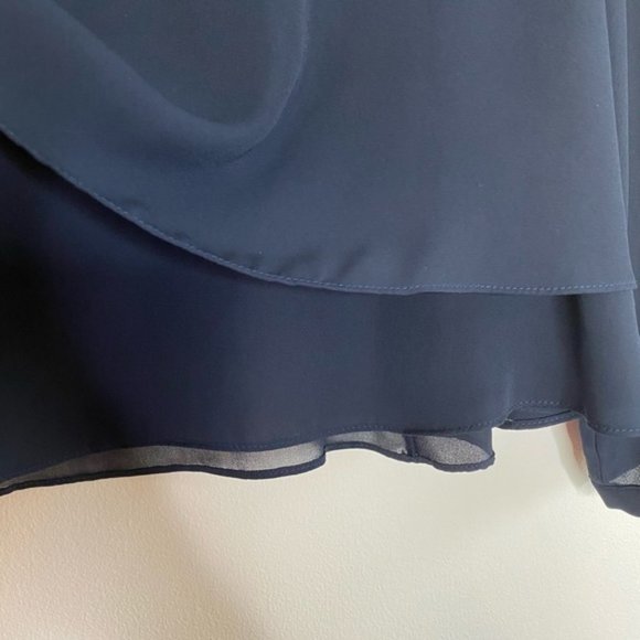 ZARA NAVY BLUE CHIFFON BLOUSE - Picture 7 of 10